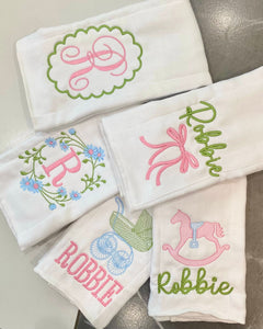 Custom Embroidered Burp Cloth