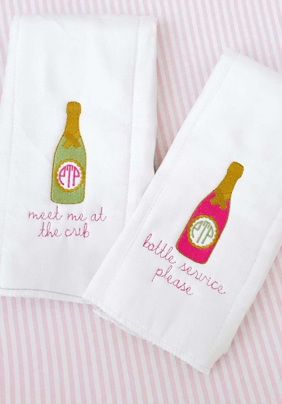 Champagne Burp Cloths