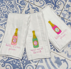 Champagne Burp Cloths