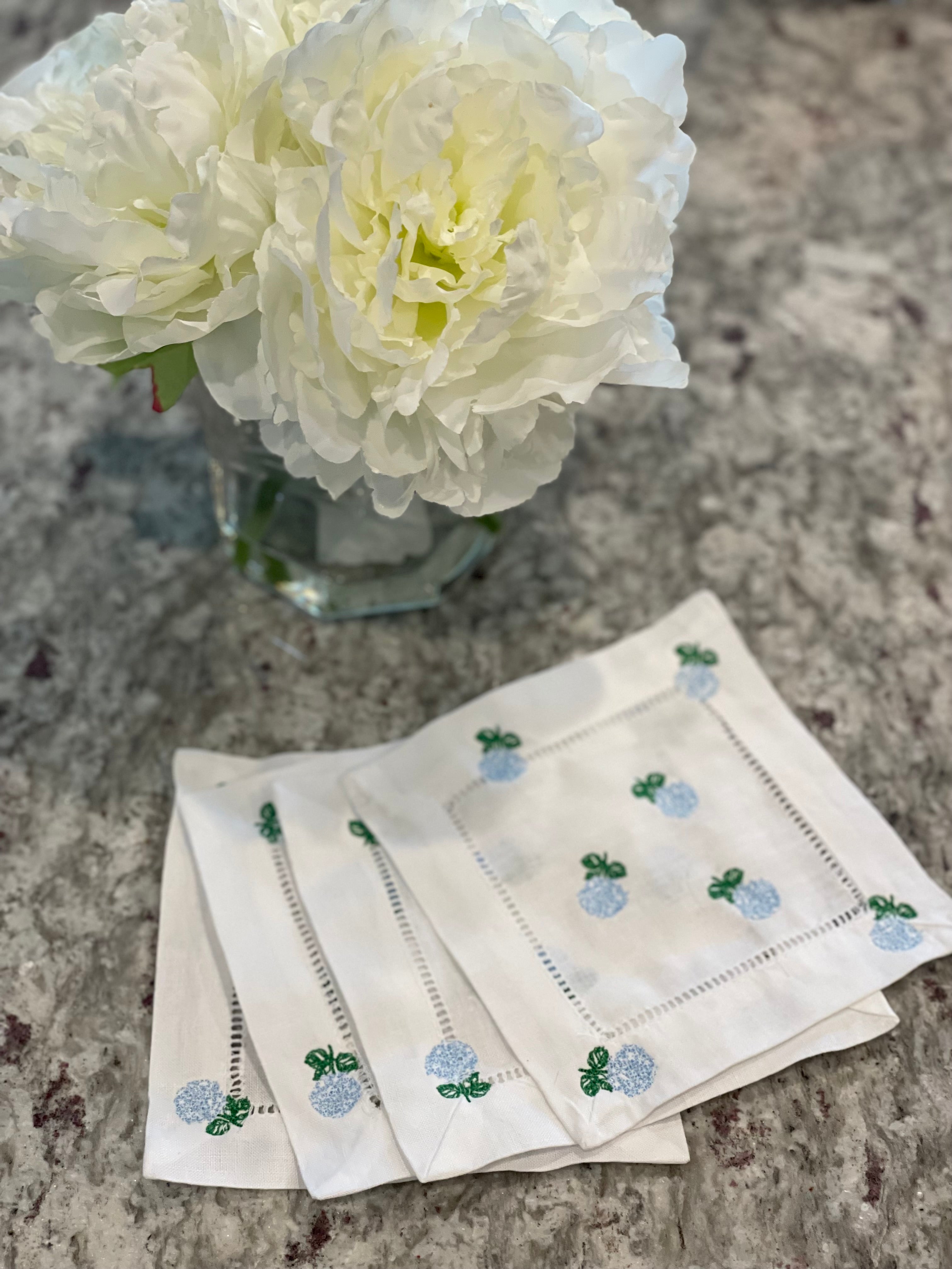 Hydrangea Cocktail Napkins