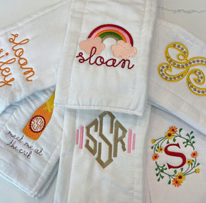 Custom Embroidered Burp Cloth