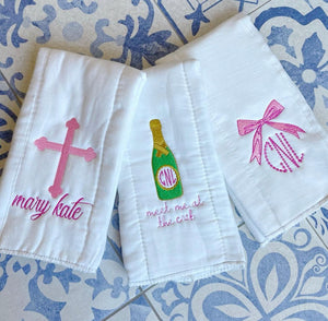 Custom Embroidered Burp Cloth