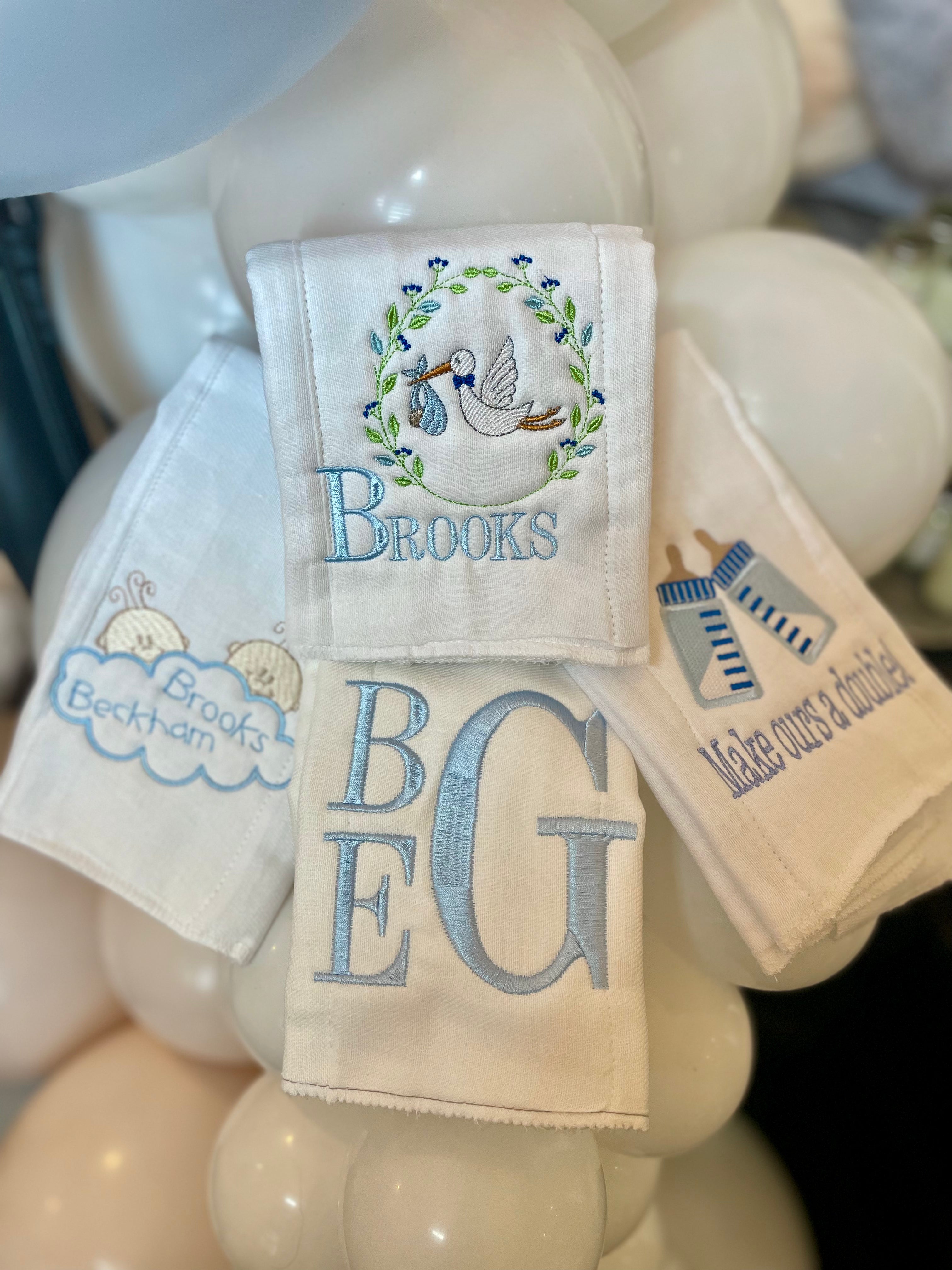 Custom Embroidered Burp Cloth