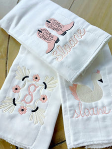 Custom Embroidered Burp Cloth